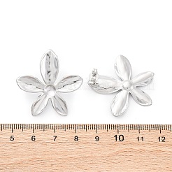 女性用304ステンレススチールスタッドピアス  花  ステンレス鋼色  32x31.5mm&nbsp;EJEW-K306-16P