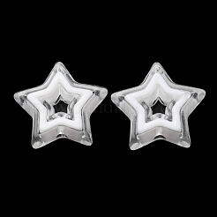 アクリルビーズ  二層ビーズ  スター  ホワイト  21.5x22x6mm  穴：3mm  約280個/500g&nbsp;SACR-G033-02E