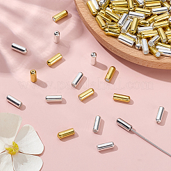 真鍮ブローチ金具 120色 2個  ピンキャップ  内部のゴムと  片穴  ゴールデン＆シルバー  10.5x4mm  半分穴：0.5~0.8mm  60個/カラー&nbsp;MAK-ME0001-13