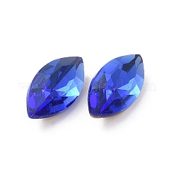 ガラスラインストーンカボション  ポインテッドバック＆シルバーバックメッキ  馬の目  カプリブルー  10x5x3mm&nbsp;GGLA-P002-03A-06