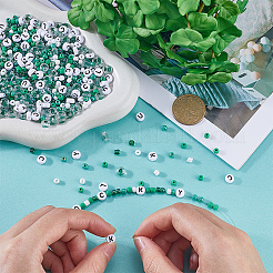 聖パトリックの日をテーマにしたDIYビーズキット  アクリルビーズ入り  ガラスシードビーズ  ミックスカラー  4~7x4mm  穴：1~1.8mm  1650個/セット&nbsp;DIY-SP0002-01