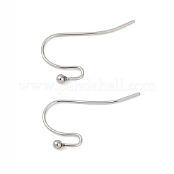 変色しない316サージカルステンレススチールピアスフック  耳ワイヤー  ステンレス鋼色  21x12mm  22ゲージ  ピン：0.6mm&nbsp;STAS-M288-04P