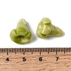 合成サンゴビーズ  染め  花  黄緑  15x13~13.5x13.5mm  穴：1.2mm&nbsp;CORA-K010-02A