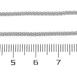 304ステンレススチールメッシュチェーンネックレス女性男性用  ステンレス鋼色  18.19インチ（46.2cm）&nbsp;NJEW-P321-01P