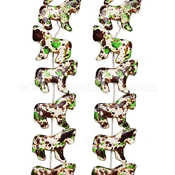 染め合成ターコイズビーズ連売り  馬  グリーン  16x22x5mm  穴：1.8mm  約36個/連  14.57''（37センチメートル）&nbsp;GG-CBAAE19-04A