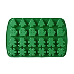 クリスマス長方形ケーキ DIY 食品グレードシリコン型  ケーキ型  ランダムな色  218x339x18mm  内径：42~52x42~46mm&nbsp;DIY-K075-07