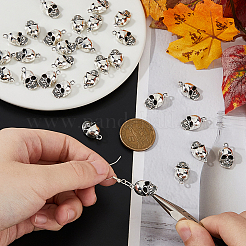 チベット風アロイペンダント30個  スカルチャーム  アンティークシルバー  20x11x8mm  穴：2.2mm&nbsp;FIND-DC0006-15