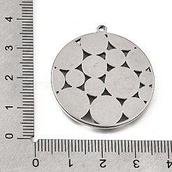 304ステンレスペンダント  アラビア模様のフラットラウンドいチャーム  ステンレス鋼色  34.5x32x2mm  穴：1.6mm&nbsp;SA-CBAD9BF-03P