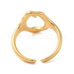 304ステンレススチールオープンカフリング  女性のためのジュエリー  18KGP本金メッキ  オーバル  内径：17mm&nbsp;RJEW-K261-01D-G