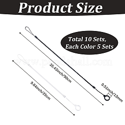 10個 2色 TPU消しゴム 紛失防止ロープ  10個のシリコンペンダント付き  ミックスカラー  245~250x3.5mm  5個/カラー&nbsp;AJEW-CP0010-83