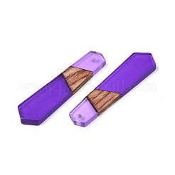 樹脂＆ウォールナットウッドペンダント  矢印  青紫色  49x12x3.5mm  穴：1.6mm&nbsp;RESI-N025-020-C03