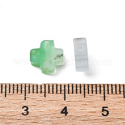 天然カルセドニービーズ  クロス  8x8x3mm  穴：1.2mm&nbsp;G-K369-04B