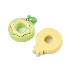 不透明な樹脂フルーツカボション  ミックスカラー  ドーナツ  24~25x20.5x7.5~8mm&nbsp;CRES-M037-20