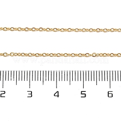 304ステンレススチールアズキチェーンネックレス男性用女性用  ゴールドカラー  ワイド：1.5mm  15.75インチ（40cm）&nbsp;NJEW-N050-A03-G15