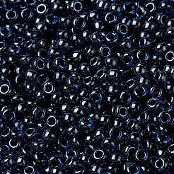 MIYUKIラウンドロカイユビーズ  日本製シードビーズ  （rr358)ルビー裏地のカプリブルーの光沢  8/0  3mm  穴：1mm  約2111~2277個/50g&nbsp;SEED-X0055-RR0358