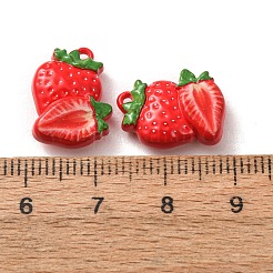 焼付塗装亜鉛合金ペンダント  イチゴのチャーム  レッド  16x13x5.5mm  穴：1.2mm&nbsp;AL-CBAEA91-05A