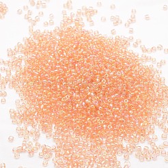 12/0 ラウンドガラスシードビーズ  グレードA  透明色の虹  ライトサーモン  1.8~2.0mm  穴：0.8mm  約28000個/ポンド&nbsp;SEED-J011-F12-L176