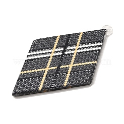 菱形のアクリル製大きなペンダント DIY イヤリング アクセサリー  ブラック  58.5x36x2.5mm  穴：1.8mm&nbsp;OACR-M028-02C