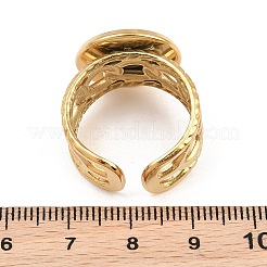 304ステンレススチールカフリング部品  ラウンドパッドリングセッティング  イオンプレーティング（ip）  ゴールドカラー  11mm  usサイズ9 3/4(19.5mm)  トレイのサイズ：16mm&nbsp;SA-CBA82C8-01E-G