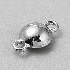 ファセットガラスのフラットラウンドコネクタチャーム  プラチナ調合金セッティング  ライムグリーン  12.5x7x4mm  穴：1.6mm&nbsp;FIND-WH20042-56L