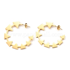 304ステンレススチールC字型三角形スタッドピアス  ゴールドカラー  40x1.3mm&nbsp;EJEW-M100-01G