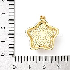 真鍮チャーム  アブソリュートプラスチック模造パール  18KGP本金メッキ  カドミウムフリー＆鉛フリー  スター  24x23x7.5mm  穴：3.5x4mm&nbsp;KK-D426-14B-G