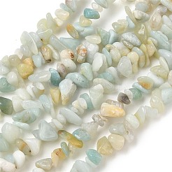 ナチュラルフラワーアマゾナイトチップビーズ連売り  グレードA  5~8x5~8mm  穴：1mm  約31.5インチ&nbsp;X-G-M205-12B