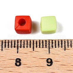 不透明なアクリルビーズ  キューブ  ミックスカラー  5x5x5mm  穴：2mm&nbsp;SACR-T105-01