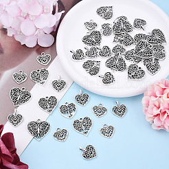 100pcs5スタイルチベットスタイルアロイペンダント  アンティークシルバー  15~23x14.5~22x1~2mm  穴：1~4mm  20個/スタイル&nbsp;TIBE-YW0001-79