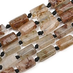 天然石ルチルクォーツビーズ連売り  コラム  多面カット  11~18x6~11mm  穴：1.2~1.6mm  約20~25個/連  15.16~15.55''（38.5~39.5センチメートル）&nbsp;G-A314-A02-01