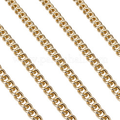 アルミカーブチェーン  溶接されていない  スプールで  ゴールドカラー  13x3.5mm  2 m /ロール&nbsp;CHA-TAC0002-01G