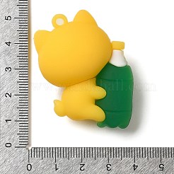 ポリ塩化ビニールのプラスチックチャーム  動物ソーダ人形  キツネ  47x32.5x22mm  穴：3mm&nbsp;KY-U003-01A