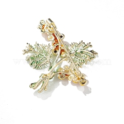 花の亜鉛合金ブローチ  オレンジ  38x42mm&nbsp;PW-WG423FB-01