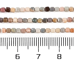 天然石瑪瑙ビーズ連売り  多面カット  キューブ  2x2x2mm  穴：0.5mm  約160~170個/連  15.35~15.55インチ（39~39.5cm）&nbsp;G-G991-C02-01