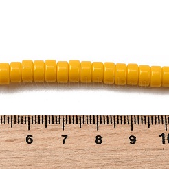 オペークガラスビーズ連売り  ディスク  きいろ  6x3mm  穴：1.2mm  約115個/連  14.96''（38センチメートル）&nbsp;GLAA-I060-01H