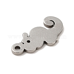 変色しない201ステンレススチールペンダント  タツノオトシゴチャーム  ステンレス鋼色  15x7x1mm  穴：1.2mm&nbsp;STAS-E176-19P