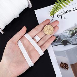 ポリエステル綿ツイルテープリボン  ヘリンボーンリボン  家の装飾のための  装飾用ラッピングギフトとDIY工芸品  ホワイト  10mm  約80ヤード/ロール&nbsp;OCOR-NB0001-20