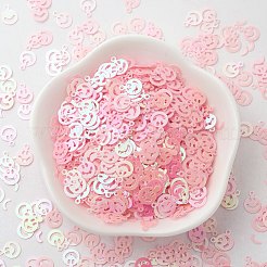 オーナメントアクセサリープラスチック製スパンコール/スパンコールビーズ  笑顔  ピンク  8x6x0.1mm  穴：0.8mm45000個/ 450グラム。&nbsp;PVC-E001-13-RC01