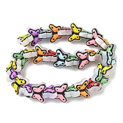 透明なガラスエナメルビーズ  手描きのビーズ  蝶  染め＆加熱  ミックスカラー  10x14~14.5x6~6.5mm  穴：1mm&nbsp;LAMP-C023-03