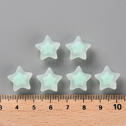 透明なアクリルビーズ  艶消し  二層ビーズ  スター  アクアマリン  14x15x8.5mm  穴：2mm  約518個/500g&nbsp;TACR-S152-02C-SS2111