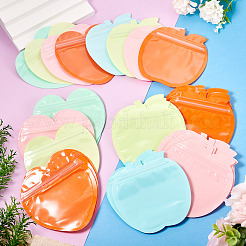 40個入り、8種類のデザインのプラスチック製包装用陰陽柄ジッパーバッグ  トップセルフシールパウチ  リンゴとハートの形  ミックスカラー  10~10.2x~10~10.1x0.01~0.2cm  5個/スタイル&nbsp;OPP-TA0001-14