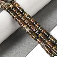 天然ピカソジャスパービーズ連売り  ディスク  ヒシビーズ  5~5.5x3mm  穴：1mm  約135個/連  15.94''（40.5センチメートル）&nbsp;G-Q161-D01-01