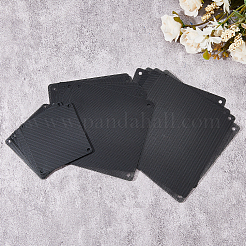 3種類のPVCスクエア型コンピュータ用防塵ネット  ブラック  80~140x80~140x0.5mm  穴：5mm  18個/セット&nbsp;KY-FH0001-36