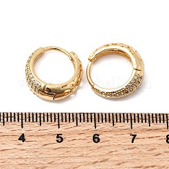 ブラスマイクロパヴェクリアキュービックジルコニアフープピアス  丸いリング  ニッケルフリー  18KGP本金メッキ  16x15.5x7mm&nbsp;EJEW-F391-02G
