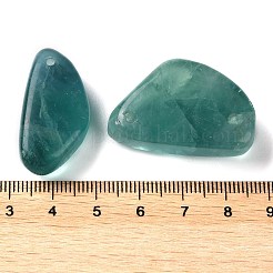 天然の緑の蛍石のペンダント  ナゲットチャーム  タンブルストーン  24~35x13~23x10~15mm  穴：1.4~1.6mm&nbsp;G-M416-05