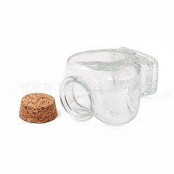 ハート型の透明なガラス瓶  希望のボトル  コルク栓付き  アート＆クラフト用  プロジェクト  装飾  透明  8.1x6.3x4.1cm&nbsp;LS-AJEW-WH0114-88