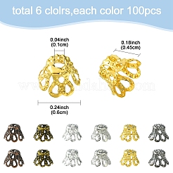 600 個 6 色のアイロンビーズキャップ  ミックスカラー  6x4.5mm  100個/カラー&nbsp;IFIN-YW0003-05