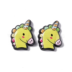 オペーク樹脂カボション  ユニコーン  きいろ  22.5x17.5x5mm&nbsp;RESI-C027-05C