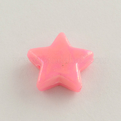 ABカラーメッキアクリルビーズ  スター  ミックスカラー  14x14x5mm  穴：2mm  約1080個/500g&nbsp;SACR-Q106-01