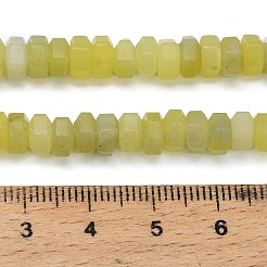 天然石レモンジェイド翡翠ビーズ連売り  多面カット  六角  6x6x3mm  穴：0.8mm  約108個/連  14.72~14.80''（37.4~37.6センチメートル）&nbsp;G-G317-A14-3x6mm